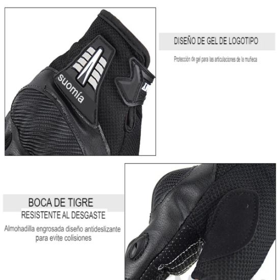 Imagen de Guantes sin dedos negro fibra tela motocicleta accesorios protectores medio dedo ciclismo Motocross