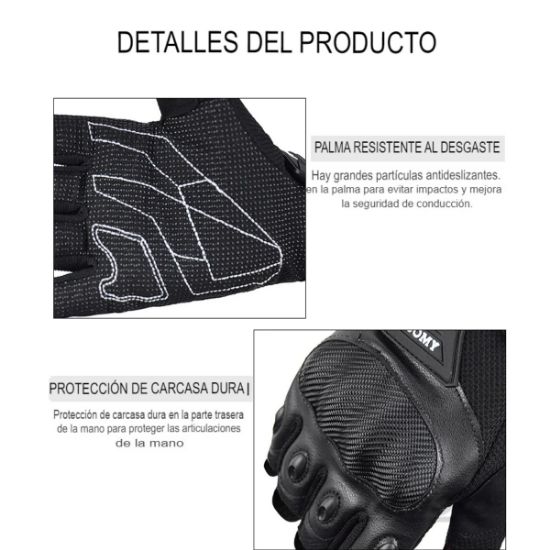 Imagen de Guantes sin dedos negro fibra tela motocicleta accesorios protectores medio dedo ciclismo Motocross