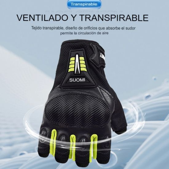 Imagen de Guantes sin dedos negro fibra tela motocicleta accesorios protectores medio dedo ciclismo Motocross
