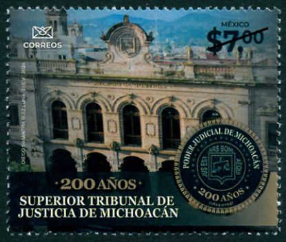 Imagen de Timbre postal: Bicentenario del Superior Tribunal de Justicia del Estado de Michoacán