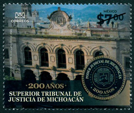 Imagen de Timbre postal: Bicentenario del Superior Tribunal de Justicia del Estado de Michoacán