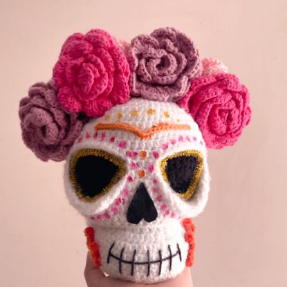 Imagen de Calavera tejida “Flor de cementerio”
