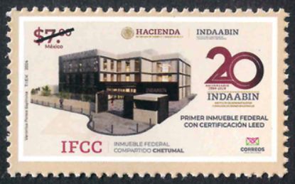 Imagen de Timbre postal: 20 años del Instituto de Administración y Avalúos de Bienes Nacionales (INDAABIN)