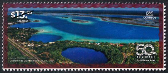 Imagen de Timbre postal: 50 aniversario del Estado Libre y Soberano de Quintana Roo