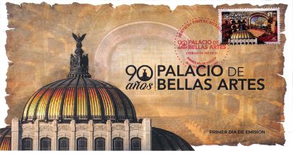 Imagen de Timbre postal: 90 aniversario del Palacio de Bellas Artes