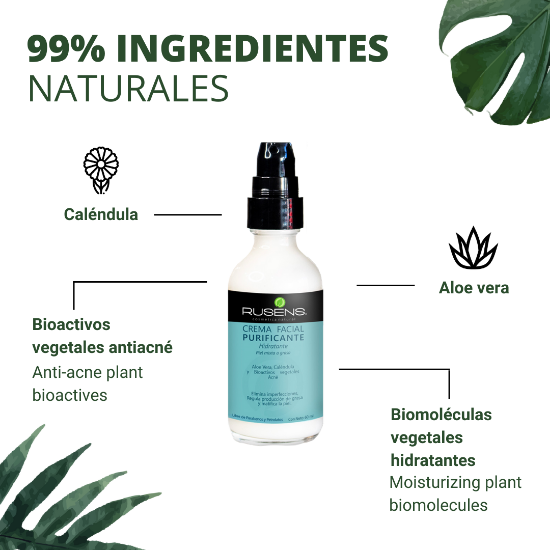 Imagen de Crema Facial PURIFICANTE, Piel mixta a grasa (acné) - 60ml
