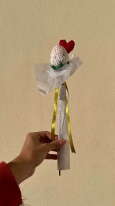 Imagen de Fresa Blanca con Corazon Crochett