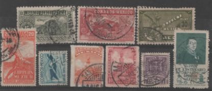 Imagen de LOTE DE ESTAMPILLAS USADAS DE MEXICO AÑOS 30S Y 40S
