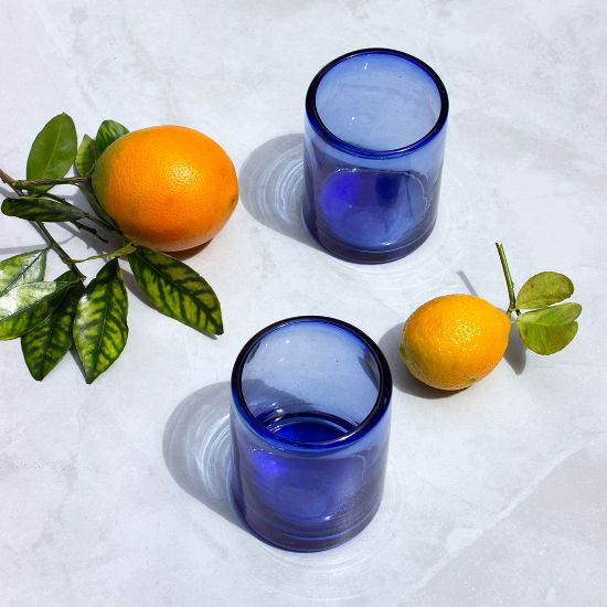 Imagen de VASOS VIDRIO SOPLADO ÍNDIGO