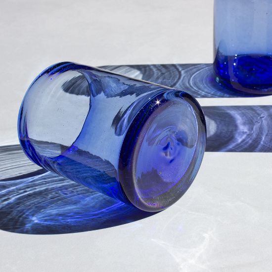 Imagen de VASOS VIDRIO SOPLADO ÍNDIGO
