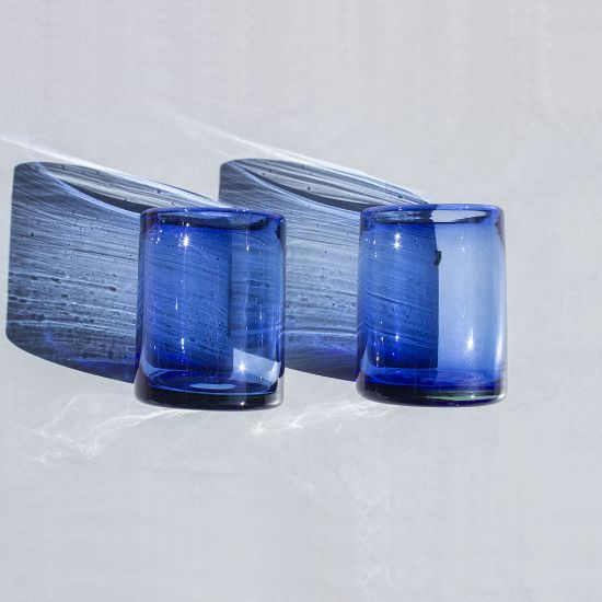 Imagen de VASOS VIDRIO SOPLADO ÍNDIGO