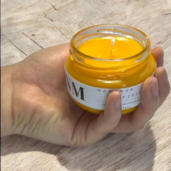 Imagen de Vela Artesanal y Aromática – Naranja y Mandarina 100g