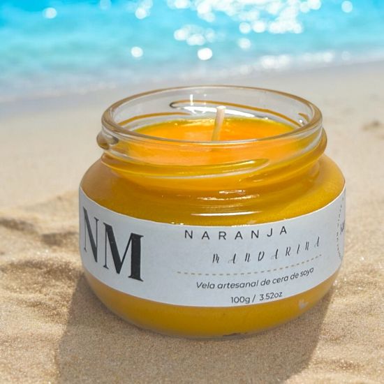 Imagen de Vela Artesanal y Aromática – Naranja y Mandarina 100g