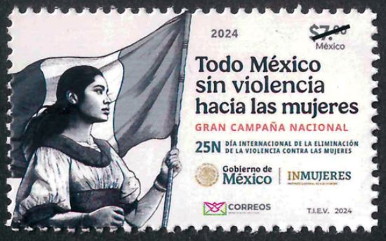 Imagen de Timbre postal: Todo México, sin violencia hacia las mujeres