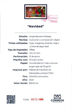 Imagen de Timbre postal: Navidad 2024
