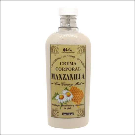 Imagen de Crema Corporal Artesanal de Cacao, Manzanilla y Miel (250 ml)