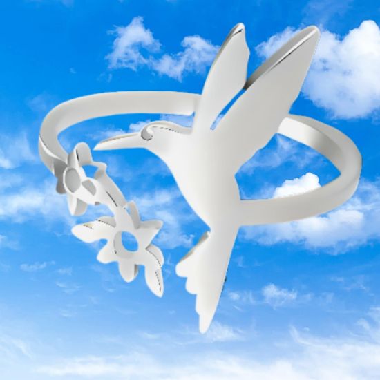 Imagen de  1 Anillo de Hermosisimo Colibrí  Acero Inoxidable Ajustable Alta Durabilidad+ 5 Modelos y Colores a Escoger X1ani