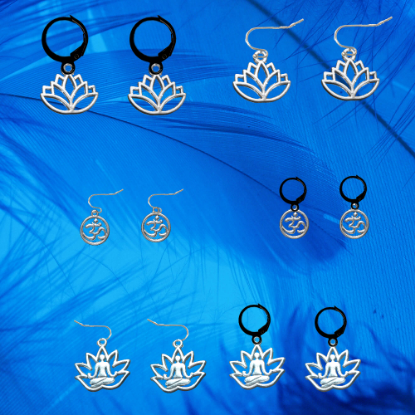 Imagen de Om o Flor de Loto ( Meditacion Yoga ) en Aretes o Arracaditas x1loto
