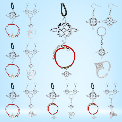 Imagen de Juego Nudo de Bruja  Z Curado Uso Rudo (Aretes, Dije+ Anillo+ Llavero+ Pulsera)+ 10 Combnaciones para Escoger X1 - Alta Durabilidad-Lopi