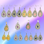 Imagen de Elegantes Dije(s)  en 1 Par Aretes o  en Juego Alta Durabilidad Gota Grande 35x25mm + Incrustaciones Cristal Zirconia Para Toda Ocasion +9 MOdelos a Escoger x1aregg