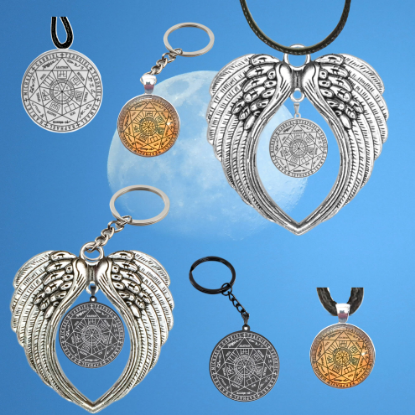 Imagen de 1 Poderoso Dije Activado 7 Arcangeles (PROTECCION DE LOS 7 ARCANGELES) Dije Solo o en Alas de Angel en Collar o Llavero+ 4 Modelos a Escoger X17Arc 