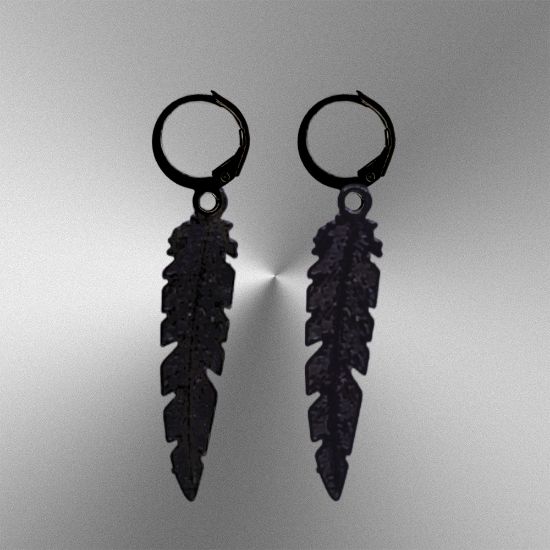 Imagen de 1 Par de Plumas Etnicas Grandes Acero en Arracaditas Acero Color Negro Alta Durabilidad+5 Modelos y Colores Para Escoger CUPF&=X1PLu-Lopi