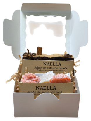 Imagen de  Jabón artesanal de Café Canela (100g.)  Y  Jabón de Arroz con miel (120g. )