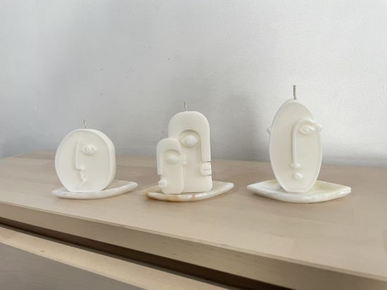 Imagen de Set de velas de aromaterapia de caras abstractas