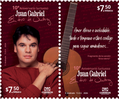 Imagen de Timbre Postal "10° aniversario luctuoso de Juan Gabriel"