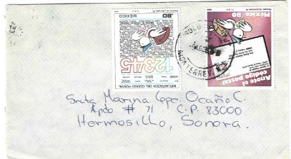 Imagen de SOBRE CIRCULADO 1982 CON LAS DOS ESTAMPILLAS CONMEMORATIVAS DEL CODIGO POSTAL