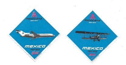 Imagen de ESTAMPILLAS EN ROMBOS MEXICANA DE AVIACION 1970