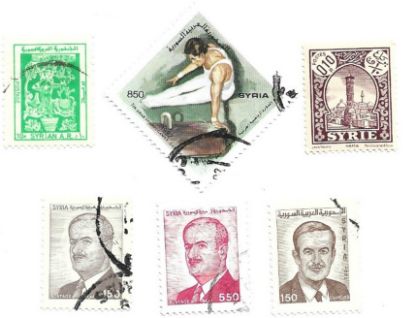 Imagen de ESTAMPILLAS VARIAS DE SIRIA ROMBO Y HAFEZ EL ASSAD USADAS