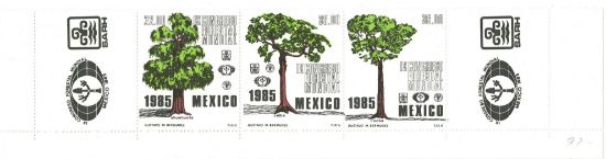 Imagen de ESTAMPILLAS MEXICANAS CONGRESO FORESTAL EMITIDAS EN 1985 EN SE TENANT NUEVAS