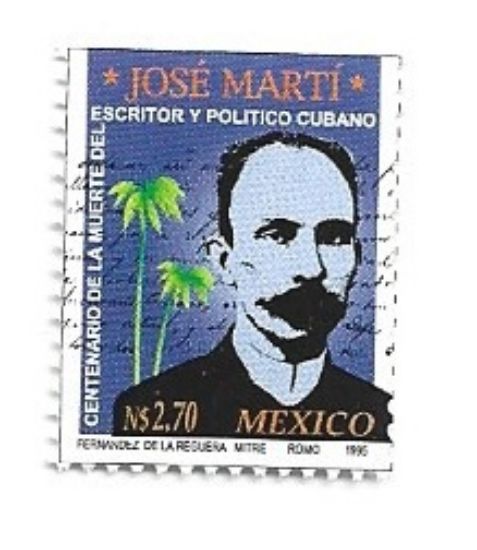 Imagen de ESTAMPILLA MEXICANA HOMENAJE A JOSE MARTI ESCRITOR Y POLITICO CUBANO  1995 NUEVA