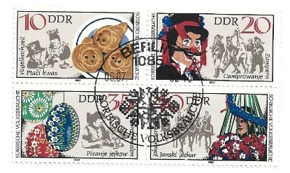 Imagen de ALEMANIA DEL ESTE BLOCK ESTAMPILLAS DE FOLKLORE 1982 USADAS