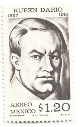 Imagen de ESTAMPILLA NUEVA DE RUBEN DARIO EMITIDA POR MEXICO EN 1966 