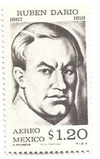 Imagen de ESTAMPILLA NUEVA DE RUBEN DARIO EMITIDA POR MEXICO EN 1966 
