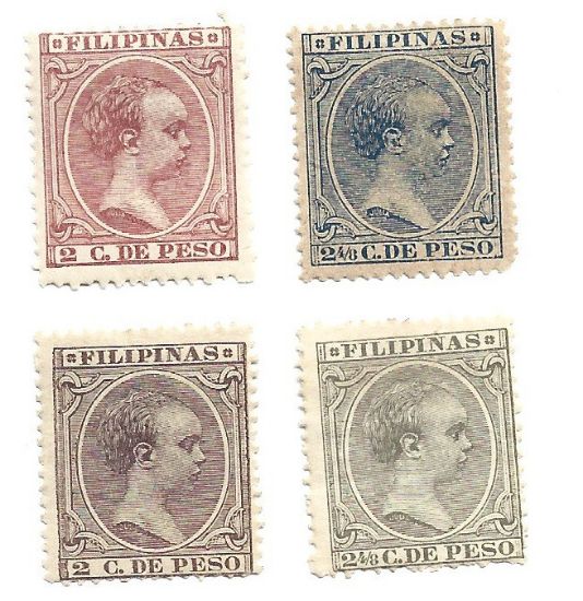 Imagen de ESTAMPILLAS DE FILIPINAS COLONIA ESPAÑOLA REY ALFONSO XIII 1890 Y 1892