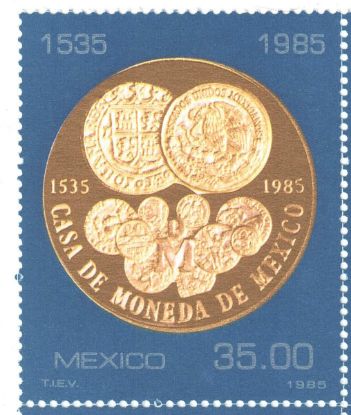 Imagen de ESTAMPILLA HOMENAJE A LA CASA DE MONEDA DE MEXICO 1985  NUEVA