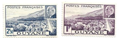 Imagen de ESTAMPILLAS DE LA GUYANA FRANCESA DE 1941 CON LA IMAGEN DEL GENERAL PETAIN 