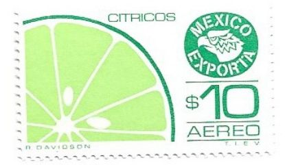 Imagen de ESTAMPILLA MEXICO EXPORTA $10 CITRICOS CON MARCA DE AGUA NUEVA