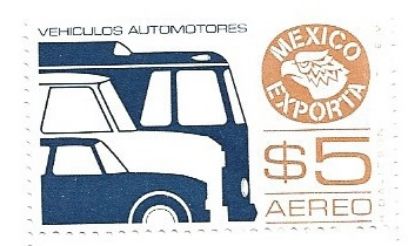 Imagen de ESTAMPILLA MEXICO EXPORTA $5 VEHICULOS CON MARCA DE AGUA NUEVA