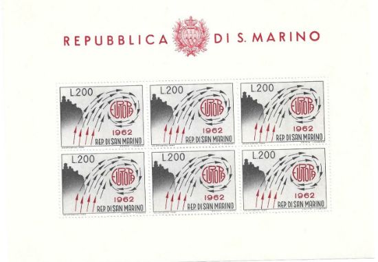 Imagen de HOJITA ESTAMPILLA DE SAN MARINO EUROPA 1962  NUEVA 