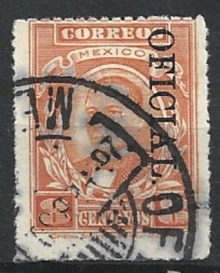 Imagen de ESTAMPILLA MEXICO 1926 JUAREZ 8C OFICIAL USADA