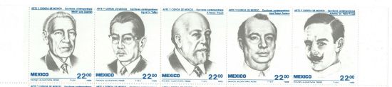 Imagen de ESTAMPILLAS MEXICANAS SERIE ARTE Y CIENCIA DE MEXICO 1985  SETENANT NUEVAS