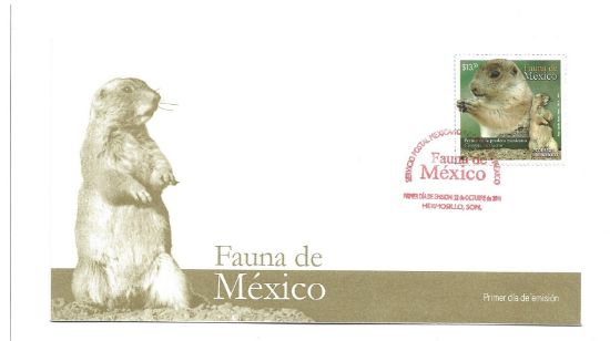 Imagen de SOBRE PRIMER DIA EMISION FAUNA DE MEXICO PERRITO DE LA PRADERA 2015