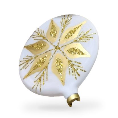 Imagen de Docena de adornos blancos planos con estrella dorada