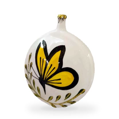 Imagen de Docena de esferas de gota con mariposa amarilla