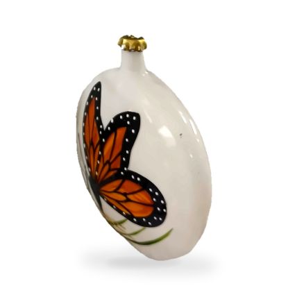 Imagen de Docena de esferas de gota con mariposa monarca naranja