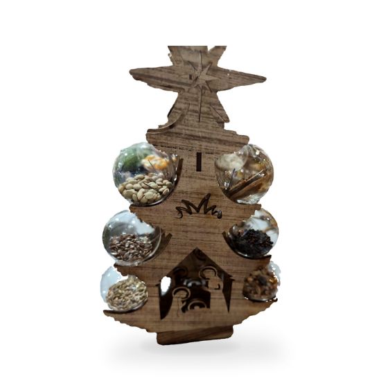 Imagen de Árbol de madera con nacimiento y esferas de semillas